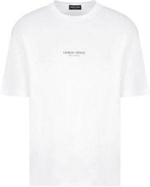 Giorgio Armani Logo Print T-Shirt - White