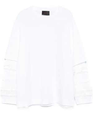 Simone Rocha Ruffle Frill Long Sleeve T-Shirt - White