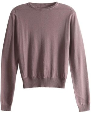 Rick Owens Crew Neck Long-Sleeved Knitwear - Purple