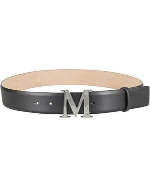 Max Mara Logo Plaque Belt - White