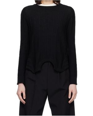 MM6 by Maison Margiela Ribbed Crewneck Jumper - Black