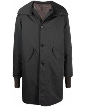 Lemaire Single-Breasted Parka Coat - Black