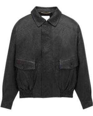 Saint Laurent Zip-Up Bomber Jacket - Black