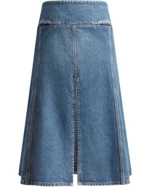 Alaïa Alaïa Denim Slit Skirt - Blue