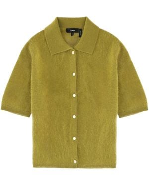 Theory Short-Sleeved Knitted Cardigan - Green