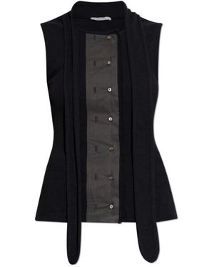 Lemaire Draped Panelled Sleeveless Top - Black