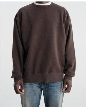 Maison Margiela Denim-Patchwork Crew-Neck Sweatshirt - Brown