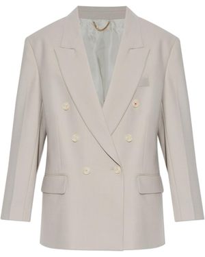 Victoria Beckham Relaxed Double-Breasted Blazer - Grey