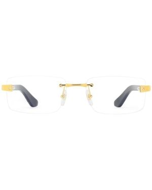 Cartier Santos De Rectangle Frameless Glasses - White