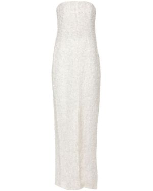 TOTEME Totême Strapless Textured Front-Slit Dress - White