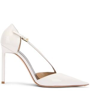 Tom Ford Cleavage Patent T-Strap Heeled Court Shoes - White
