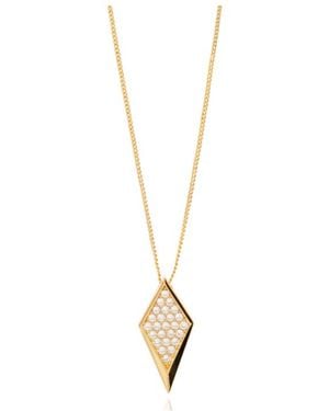 Versace Blade Embellished Necklace - White