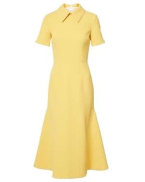 Emilia Wickstead Iman Crepe Cocktail Dress - Yellow