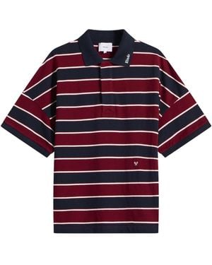 Rhude Fontaine Striped Polo Shirt - Red