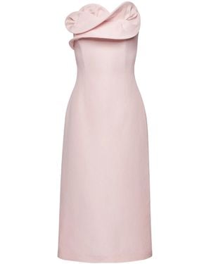 Magda Butrym Sculpted Rosette Silk Midi Dress - Pink