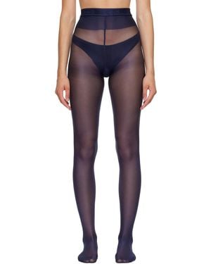 Wolford Neon 40 Shimmer-Effect Tights - Blue