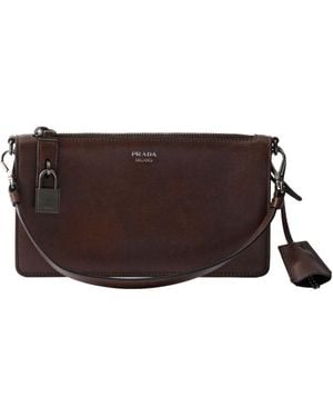 Prada Zipper Clutch - Brown