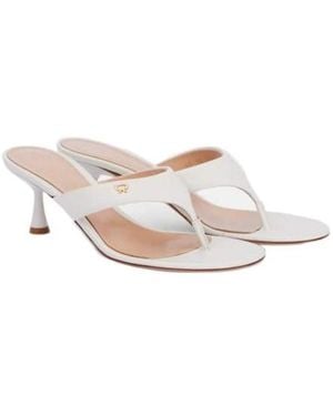 Gianvito Rossi Leather Mules - White