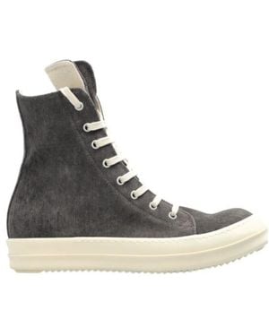 Rick Owens Lace-Up High-Top Trainers - Black