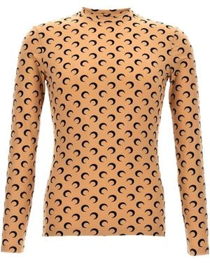 Marine Serre Long-Sleeved T-Shirt - Brown
