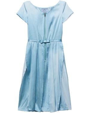 Prada Washed Silk Duchesse Dress - Blue