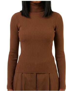 Max Mara Wool Yarn Polo-Neck Sweater - Brown