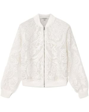 AllSaints Jade Embellished Bomber Jacket - White