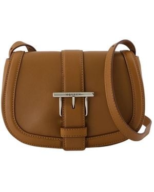 McQueen Mini T-Bar Shoulder Bag - Brown