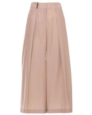 Peserico Pleated Wide-Leg Pants - Pink