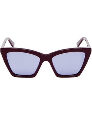McQueen Eyewear Spike Geometric Cat-Eye Frame Sunglasses - White