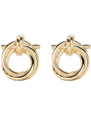 Ferragamo Ferragamo Twisted Gancini Earrings - Metallic