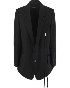 Ann Demeulemeester Single-Breasted Blazer - Black