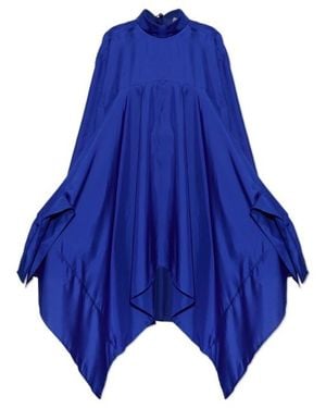Lanvin Asymmetrical Pleated Top - Blue