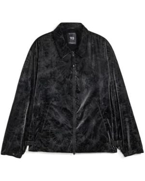 Y-3 Marble-Print Buckle-Detail Jacket - Black