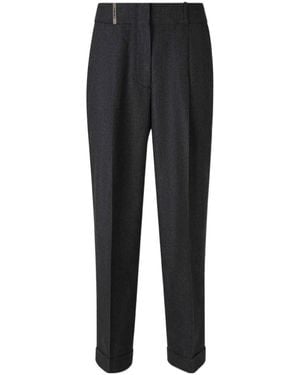 Peserico Pleated Straight Leg Pants - Black