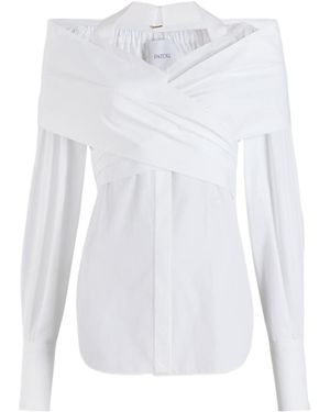 Patou Wrap-Over Long-Sleeve Top - White