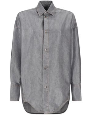 DARKPARK Carla Lurex Denim Oversized Shirt - Grey
