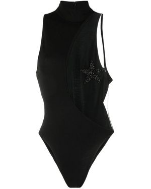 David Koma Star Detail Hollowed-Out Jumpsuit - Black
