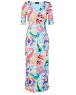 Etro Printed Midi Dress - White