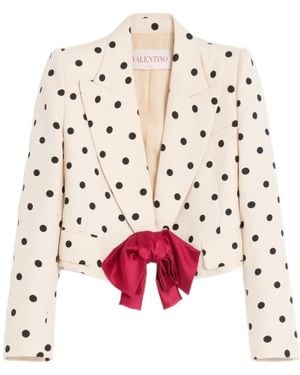 Valentino Shantung Polka Dot Printed Blazer - Multicolour