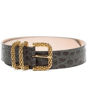 BY FAR Buckle Belt - White