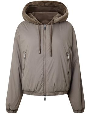 Moose Knuckles Cropped Hooded Jacket - Gray