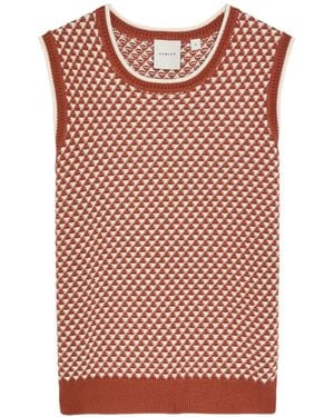 Varley Jenson Patterned Cotton-Knit Tank - Red