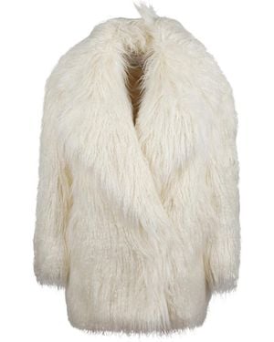 Frankie Shop Liza Faux Fur Coat - White