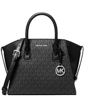 Michael Kors Avril Small Signature Logo Satchel - Black
