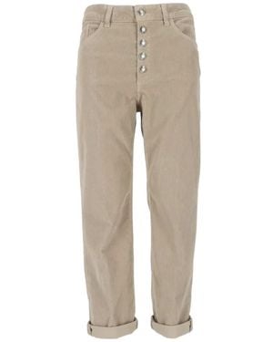 Dondup Logo-Patch Cropped Pants - Natural