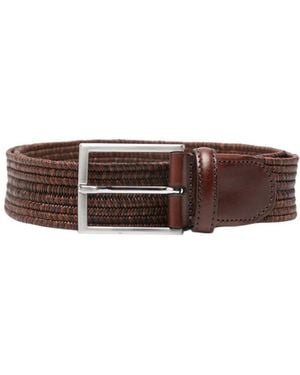 Canali Logo-Detail Belt - Brown