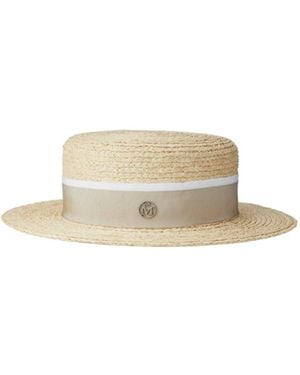 Maison Michel Kiki Logo-Plaque Hat - White