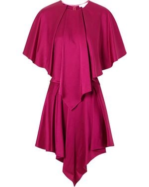 Stella McCartney Gathered Tiered Satin Midi Dress