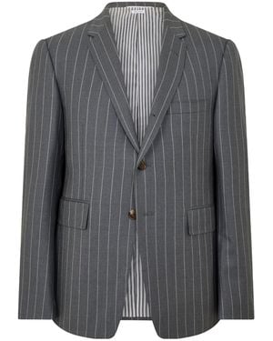 Thom Browne Pinstripe Single-Breasted Blazer - Gray